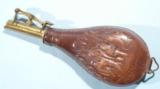 HANGING GAME HARDENED LEATHER SHOT POUCH CIRCA 1850. - 4 of 6