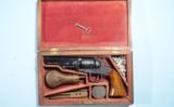 RARE NEAR MINT CASED FACTORY ENGRAVED LONDON PISTOL COMPANY SERIES II PERCUSSION .31 CAL. POCKET REVOLVER CA. 1860.
- 2 of 13