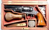 RARE NEAR MINT CASED FACTORY ENGRAVED LONDON PISTOL COMPANY SERIES II PERCUSSION .31 CAL. POCKET REVOLVER CA. 1860.- 1 of 13