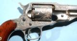 CASED MINT REMINGTON FACTORY ENGRAVED NEW MODEL POLICE CONVERSION .38 RF CAL. REVOLVER CA. 1871-2. - 6 of 12