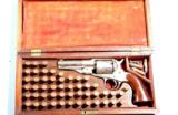 CASED MINT REMINGTON FACTORY ENGRAVED NEW MODEL POLICE CONVERSION .38 RF CAL. REVOLVER CA. 1871-2. - 2 of 12