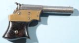 RARE REMINGTON .32 RF CAL. VEST POCKET SAW HANDLE SINGLE SHOT DERRINGER W/ EARLY BRASS FRAME CA. 1865. - 2 of 7