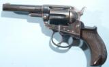 1ST YEAR COLT MODEL 1877 BLUED .38 CF CAL. 3 ½” LIGHTNING D.A. REVOLVER W/ CHECKERED ROSEWOOD FACTORY GRIPS. - 2 of 11
