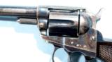 1ST YEAR COLT MODEL 1877 BLUED .38 CF CAL. 3 ½” LIGHTNING D.A. REVOLVER W/ CHECKERED ROSEWOOD FACTORY GRIPS. - 4 of 11