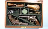 CASED PAIR RARE REMINGTON BEALS 1ST MODEL .31 CAL. PERCUSSION POCKET REVOLVERS WITH CONSECUTIVE SERIAL NUMBERS CA. 1858. - 1 of 7