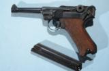 EXCELLENT WW2 NAZI LUGER CODE 42 DATED 1940 SEMI-AUTO 9MM PISTOL.- 1 of 8