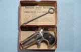 UNFIRED REMINGTON ELLIOT PATENT 41RF CAL. O/U DOUBLE DERRINGER NEAR NEW IN ORIGINAL BOX.- 1 of 10