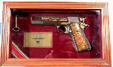 AUTO-ORDNANCE COLT 1911A1 WW2 WWII AMER. HISTORICAL ASSN. COMMEMORATIVE 1911-A1 PISTOL CIRCA 1985 IN ORIG. DISPLAY CASE W/PAPERS. - 1 of 5