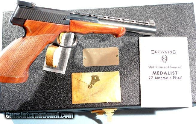 Cased New Unfired Browning Medalist 22lr Semi Auto Target Pistol Ca 1980s 1550