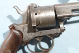 CIVIL WAR ERA ENGRAVED BELGIAN PINFIRE 9MM DOUBLE ACTION REVOLVER.
- 6 of 6