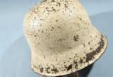 WW2 GERMAN SS M42 SINGLE DECAL SNOW CAMO HELMET W/ OWNER NAME ROLF F. HESS.
- 4 of 9