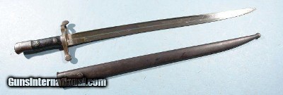 PORTUGUESE MODEL 1885 KROPATSCHEK SABER BAYONET WITH SCABBARD BY STEYR.