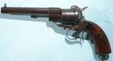 CIVIL WAR LEFAUCHEUX MODEL 1854 SINGLE ACTION 12 MM PINFIRE CAVALRY REVOLVER CIRCA 1861. - 1 of 6