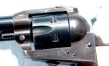 EARLY
1955 OLD MODEL RUGER SINGLE SIX .22LR 5 1/2" BLUE SINGLE ACTION REVOLVER WITH STAG GRIPS. - 4 of 6