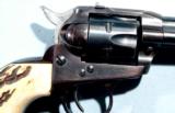 EARLY
1955 OLD MODEL RUGER SINGLE SIX .22LR 5 1/2" BLUE SINGLE ACTION REVOLVER WITH STAG GRIPS. - 3 of 6