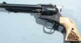 EARLY
1955 OLD MODEL RUGER SINGLE SIX .22LR 5 1/2" BLUE SINGLE ACTION REVOLVER WITH STAG GRIPS. - 2 of 6