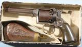 SCARCE REMINGTON-BEALS 1ST MODEL PERCUSSION POCKET REVOLVER IN ORIG. FACTORY CARDBOARD BOX W/FLASK CA. 1850’S. - 2 of 6