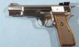 FN BROWNING HI POWER HP NICKEL SILVER 9MM D.A. PISTOL.
- 2 of 4