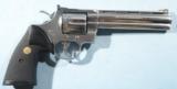 COLT PYTHON .357 MAG. POLISHED STAINLESS 6” REVOLVER CA. 1990’S. - 1 of 5