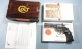 COLT PYTHON .357 MAG. CAL. 4” BRIGHT STAINLESS REVOLVER UNFIRED NEW IN BOX CA. 1980’S.
- 1 of 5