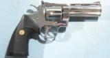 COLT PYTHON .357 MAG. CAL. 4” BRIGHT STAINLESS REVOLVER UNFIRED NEW IN BOX CA. 1980’S.
- 3 of 5