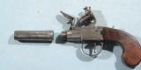 BRITISH GEORGE III FLINTLOCK BOXLOCK TURN-BARREL POCKET PISTOL BY JAMES WALLIS OF LONDON CA. 1780’S. - 6 of 7
