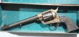 BRILLIANT COLT SAA MODEL 1873 SINGLE ACTION ARMY 1ST YEAR OF 2ND GEN .38SPL BLUE 7 1/2" REVOLVER, CIRCA 1956 WITH PERIOD BOX. - 2 of 9