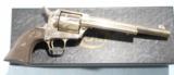 NEW IN BOX COLT MODEL 1873 SINGLE ACTION ARMY 2ND YEAR OF 2ND GEN .38SPL NICKEL 7 1/2" REVOLVER, CIRCA 1957. - 1 of 10