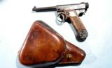 WW2 OR WWII JAPANESE NAMBU TYPE 14 8X22MM SMALL GUARD SEMI-AUTO PISTOL WITH HOLSTER, CIRCA 1936. - 1 of 6