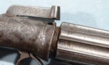 EARLY BRITISH PERCUSSION SELF COCKING BAR HAMMER .36 CAL. BELT MODEL PEPPERBOX CIRCA 1840. - 3 of 8