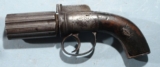 EARLY BRITISH PERCUSSION SELF COCKING BAR HAMMER .36 CAL. BELT MODEL PEPPERBOX CIRCA 1840. - 2 of 8