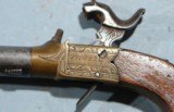 BRITISH BRASS FRAME BOXLOCK TURN BARREL .45 CAL. PERCUSSION POCKET PISTOL SIGNED SMITH/LONDON CA. 1850. - 3 of 9