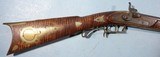 EXCEPTIONAL HENRY LEMAN, LANCASTER, PENNSYLVANIA PERCUSSION HALF STOCK RIFLE CA. 1850. - 2 of 10