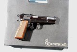 BROWNING S.A. FN HERSTAL (MADE IN BELGIUM) HI-POWER CAPITAN OR INGLIS STYLE 9MM PISTOL WITH TANGENT SIGHTS NEW IN BOX, CIRCA 1994. - 1 of 8