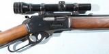 NEAR MINT MARLIN 1ST MODEL 444 LEVER ACTION .444 MARLIN 336 STYLE RIFLE WITH SCOPE, EARLY CIRCA 1968. - 2 of 8
