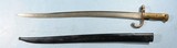 EXCELLENT FRENCH MODEL 1866 CHASSEPOT NEEDLE FIRING PIN INFANTRY RIFLE BAYONET AND SCABBARD DATED 1868. - 2 of 4
