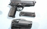 BERETTA MODEL 92S OR 92 S 9MM SEMI-AUTO PISTOL WITH TWO MAGS AND HOLSTER. - 1 of 5