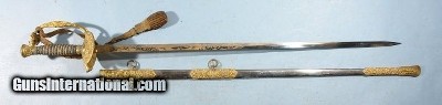 HIGH GRADE 22ND REGT. N.G.N.Y.. PRESENTATION U.S. MODEL 1860 STAFF & FIELD OFFICER’S SWORD DATED 1884 AND SCABBARD.