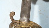 AMES U.S. 1850 STAFF & FIELD OFFICER’S SWORD WITH RARE 1ST YEAR 1851 DATE AND ORIGINAL SCABBARD. - 3 of 12