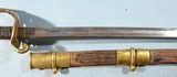 CIVIL WAR IDENTIFIED COLLINS & CO. U.S. MODEL 1852 NAVAL OFFICER’S SWORD DATED 1862 WITH ORIGINAL SCABBARD. - 6 of 9