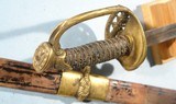 CIVIL WAR IDENTIFIED COLLINS & CO. U.S. MODEL 1852 NAVAL OFFICER’S SWORD DATED 1862 WITH ORIGINAL SCABBARD. - 5 of 9