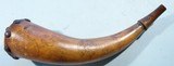 FINE 18TH CENTURY ENGRAVED AND TACKED PENNSYLVANIA POWDERHORN OR POWDER HORN.