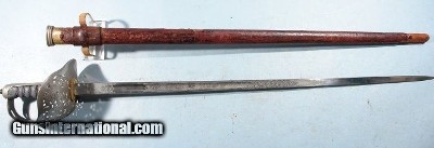 WW1 HENRY WILKINSON BRITISH PATTERN 1897 INFANTRY OFFICER’S SWORD AND SCABBARD CIRCA 1914.