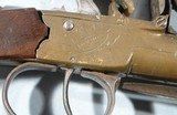 GEORGE III FLINTLOCK BOX LOCK BRASS BLUNDERBUSS PISTOL WITH SPRING BAYONET SIGNED WHEELER / LONDON CIRCA 1800. - 4 of 9