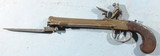 GEORGE III FLINTLOCK BOX LOCK BRASS BLUNDERBUSS PISTOL WITH SPRING BAYONET SIGNED WHEELER / LONDON CIRCA 1800. - 1 of 9