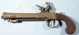 GEORGE III FLINTLOCK BOX LOCK BRASS BLUNDERBUSS PISTOL WITH SPRING BAYONET SIGNED WHEELER / LONDON CIRCA 1800. - 3 of 9