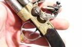 GEORGE III FLINTLOCK TAP ACTION OVER/UNDER TURN BARREL BRASS FRAME POCKET PISTOL SIGNED G. GOODWIN & CO./LONDON CIRCA 1800-10. - 6 of 6