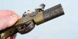 GEORGE III FLINTLOCK TAP ACTION OVER/UNDER TURN BARREL BRASS FRAME POCKET PISTOL SIGNED G. GOODWIN & CO./LONDON CIRCA 1800-10. - 5 of 6