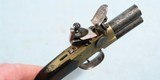 GEORGE III FLINTLOCK TAP ACTION OVER/UNDER TURN BARREL BRASS FRAME POCKET PISTOL SIGNED G. GOODWIN & CO./LONDON CIRCA 1800-10. - 3 of 6