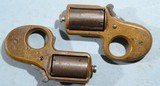 TRUE PAIR OF RARE REID’S MY FRIEND .32RF CAL. KNUCKLE DUSTER PEPPERBOX DERINGERS CA. 1860’S. - 1 of 6